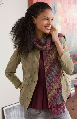 Diagonal Scarf in Red Heart Boutique Midnight - LW4553 - Downloadable PDF