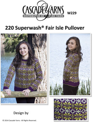 Women's Fair Isle Pullover in Cascade 220 Superwash - W229