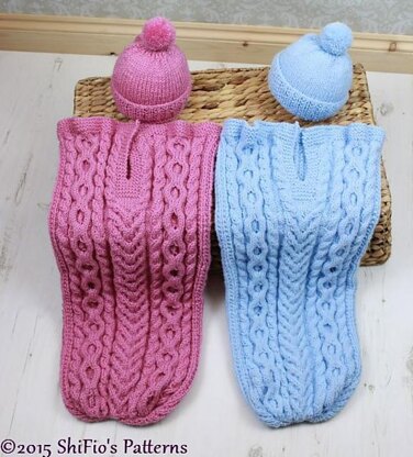 Knitting Pattern baby cable cocoon UK & USA Terms #318