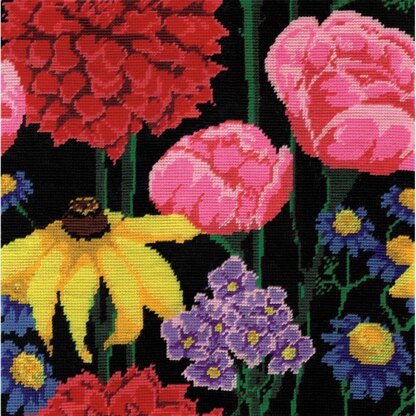 Design Works Midnight Floral Needlepoint Kit - 12in x 12in