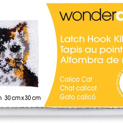 Spinrite Calico Cat Latch Hook Kit 12x12
