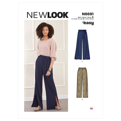 New Look N6691 Misses' Slim Or Flared Pants N6691 - Paper Pattern, Size A (6-8-10-12-14-16-18)