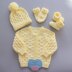 Alex Baby Cardigan Hats, Booties & Mitts knitting pattern 18 inch chest size