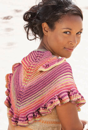 Crayon Shawlette in Knit One Crochet Too Ty-Dy Wool - 1794 - Downloadable PDF