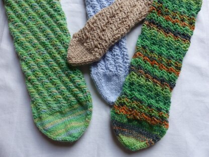 Spiralsocken Schlingenmuster