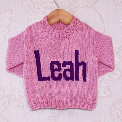 Intarsia - Leah Moniker Chart - Childrens Sweater