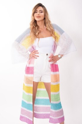 Crochet Rainbow Cardigan