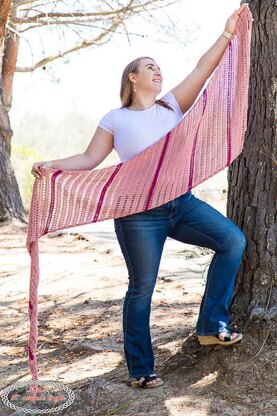 Striped Keyhole Boomerang Shawl