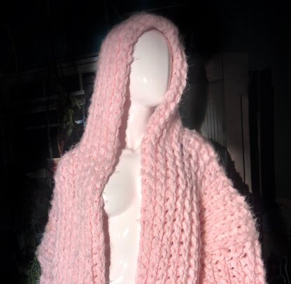 Oversized Pink Ariana Cardigan Sweater Crochet pattern by MadStash Designs