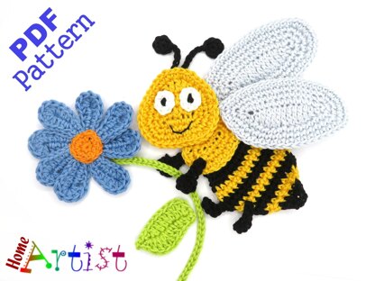 Bumblebee Crochet applique pattern