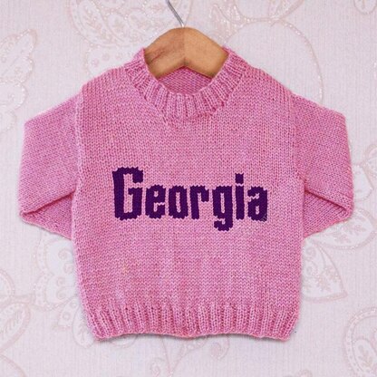 Intarsia - Georgia Moniker Chart - Childrens Sweater