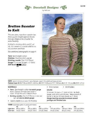 Dovetail Designs K2.59 Bretton Sweater to Knit PDF
