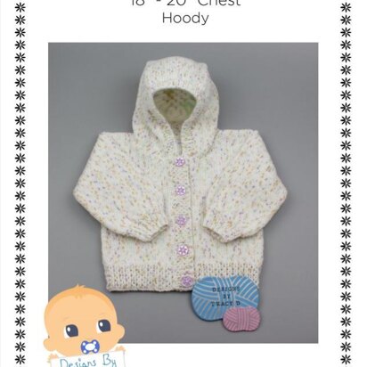 THEA UNISEX HOODY BABY KNITTING PATTERN 18'' - 20'' CHEST