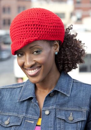 Ponytail Hat in Red Heart Super Saver Economy Solids - LW2406