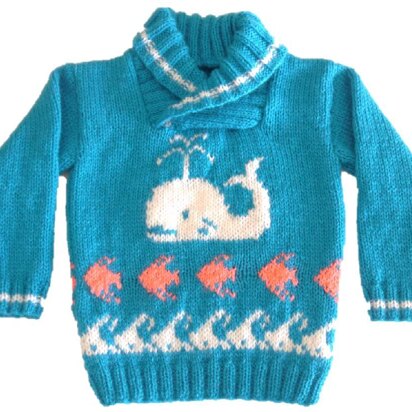 Whale, Fish and Waves Sweater