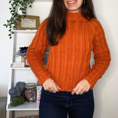 Prismatic Polo Neck Sweater in Paintbox Yarns Wool Mix Aran - Downloadable PDF