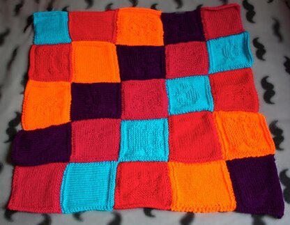 Purly Pawprint Patchwork Blanket