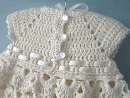 Crochet PATTERN Baptism Baby Dress by Elena Mitchell