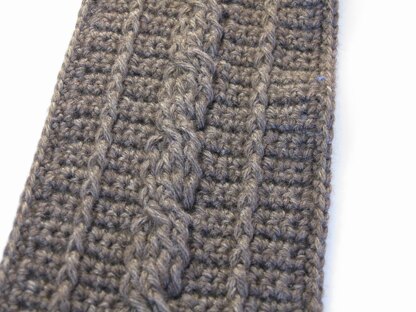 Crocheted Cable Scarf, Bijou Spun