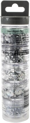 Sizzix Making Essential Sequins & Beads 5/Pkg - Silver, 5g Per Pot