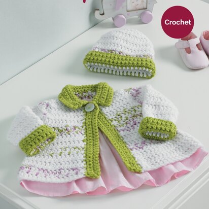 Baby Girl's Jacket and Hat in Hayfield Baby Blossom Chunky & Baby Chunky - 5233 - Downloadable PDF