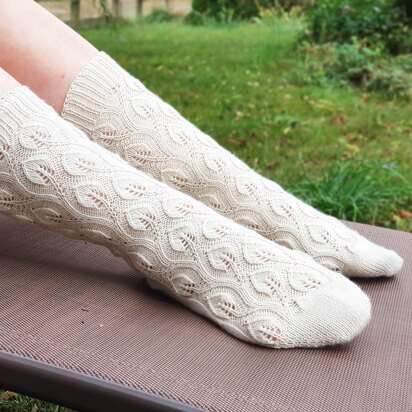 Toe Up Leaf twine Socks