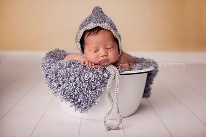 #19 Newborn scallop pixie hat