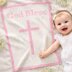 Baptism Girl Blanket C2C Crochet Pattern
