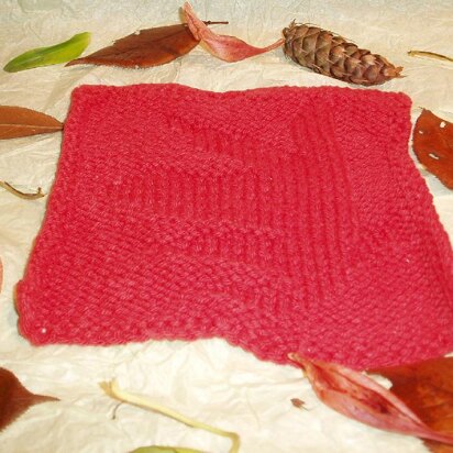 Dishcloth Calendar - September (autumn leaf) - knitting pattern