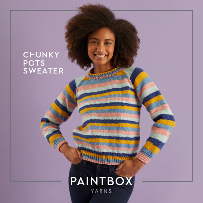 Chunky Pots Sweater - Free Knitting Pattern for Women in Paintbox Yarns Chunky Pots by Paintbox Yarns