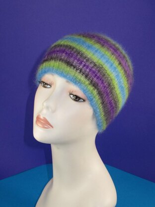 Angel Prints Mohair Rib Skullcap Hat