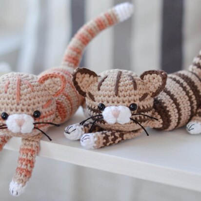 Tabby Kitten Crochet Pattern, Striped Cat Amigurumi