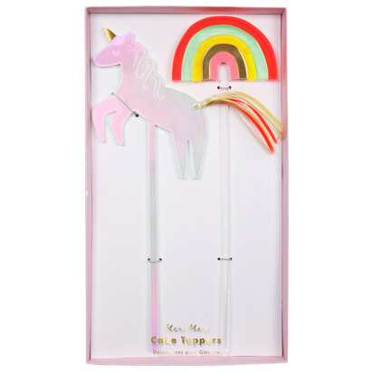 Meri Meri Unicorn & Rainbow Acrylic Cake Toppers (Set of 2)