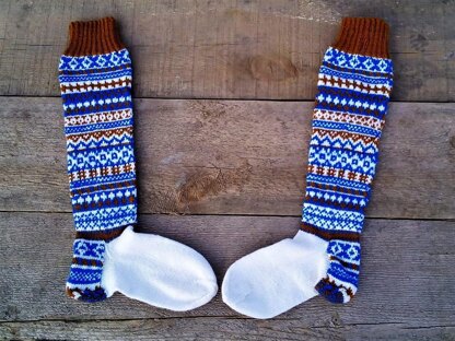 Fair isle knee high socks