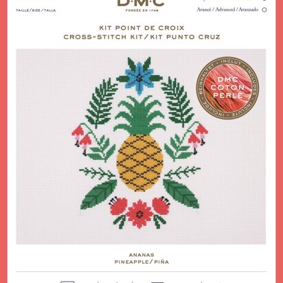 DMC Pineapple (Coton Perlé) Cross Stitch Kit - 17cm x 21cm