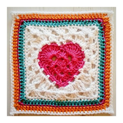 Crochet Square :: Granny Heart Square