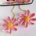 Pink flowers crochet car hanger pattern, Crochet daisy rearview mirror charm, Flowers car decor pattern, Hanging car crochet accessories