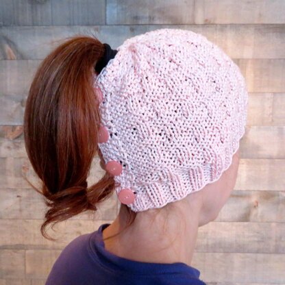 Basketweave Ponytail Hat