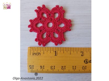 Crochet flower for 6 petals in autumn decor