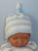 Baby Stripe Roll Brim Topknot Beanie Hat