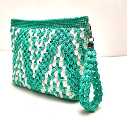 Geometric Pouch with Wristlet