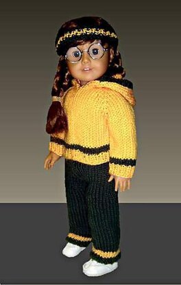 Doll clothes knitting pattern. Fits American Girl Doll.18 inch