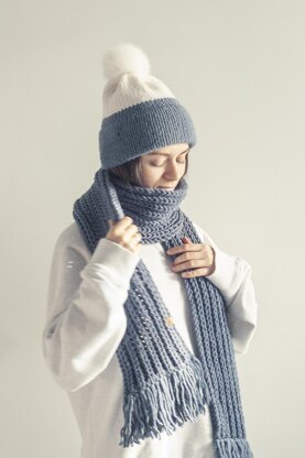 Set: Double Brim Hat & Brioche Scarf + Video