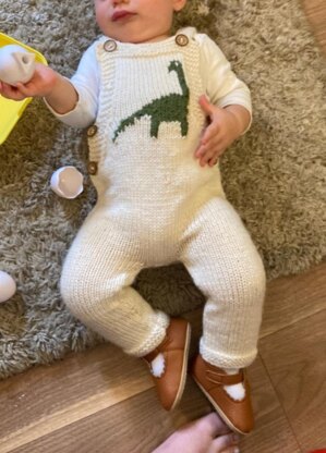 Dino dungaree for baby 0-3yrs