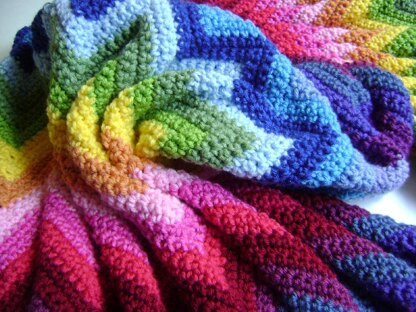 Crochet Technicolor Chevron Blanket