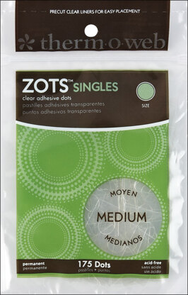 Thermoweb Zots Singles Clear Adhesive Dots - Medium 3/8"X1/64" Thick 175/Pkg