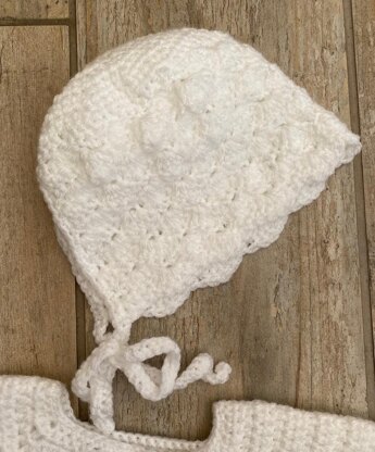 Shell Baby Cardigan and Bonnet