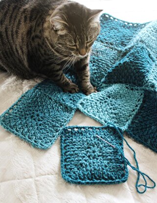 American Moss Afghan Squares
