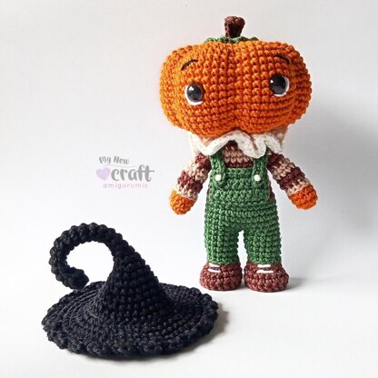 Igor Pumpkin Head and Crow Amigurumi