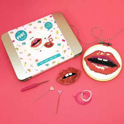 The Make Arcade Get Lippy Gift Set - 3in Emb Hoop, 6cm Badge